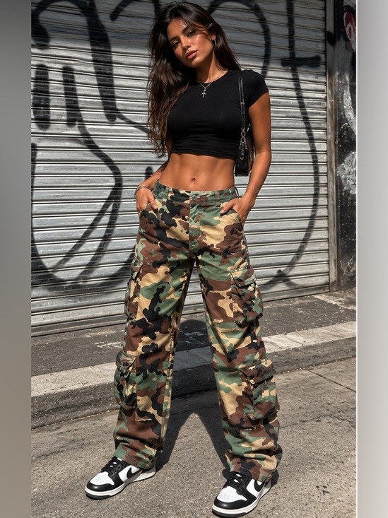 VIP Denim - VIP Camouflage Cargo Pants in Green and Brown